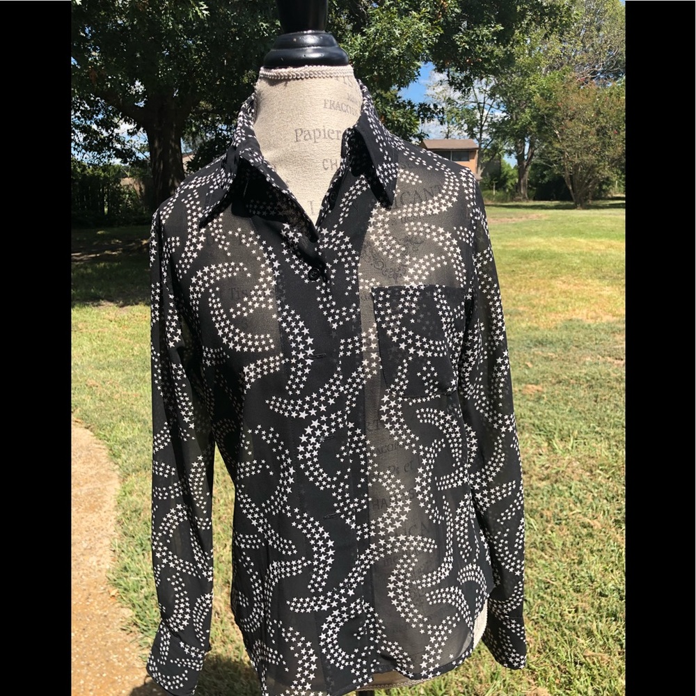 Vintage Guess black star shirt with stars, size M